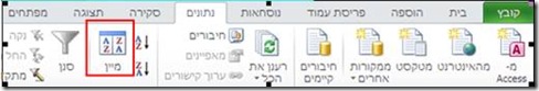 מיון לפי צבע באקסל 2010